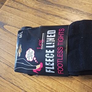 Black Footless Fleece Lined Tights